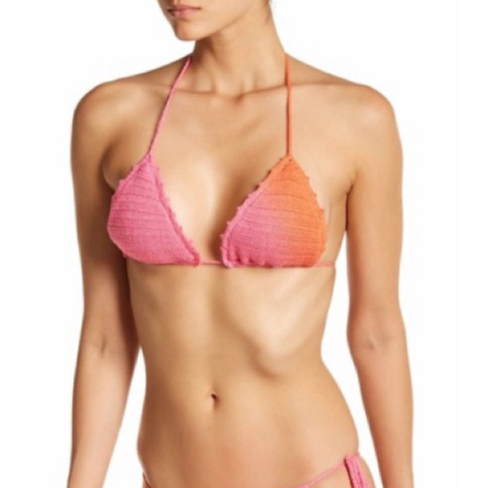 Beauty and the Beach Pink and Orange Bikini Top